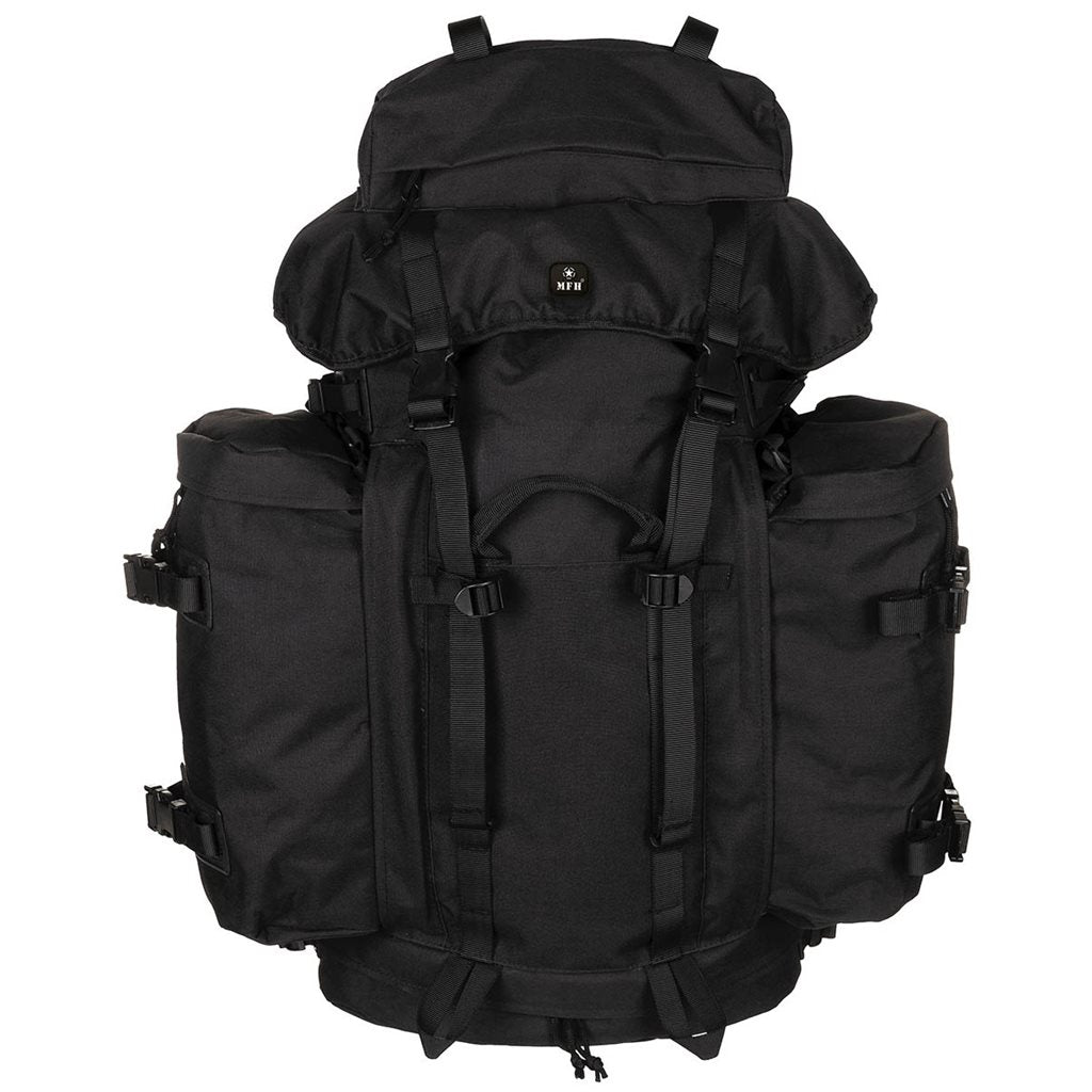 Mochila BW MOUNTAIN 80L negra, mochila de trekking con VARIO-BACK