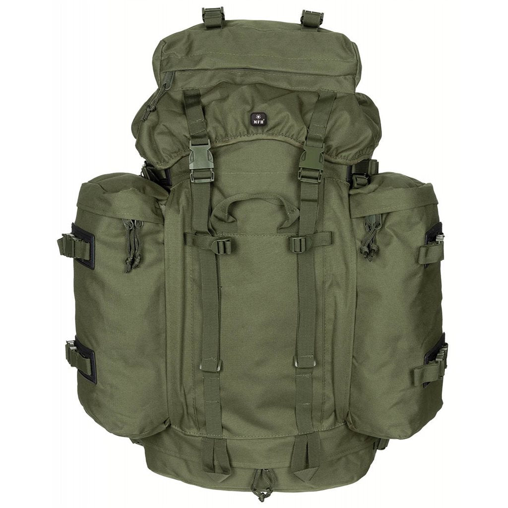 Mochila BW MOUNTAIN 80L negra, mochila de trekking con VARIO-BACK