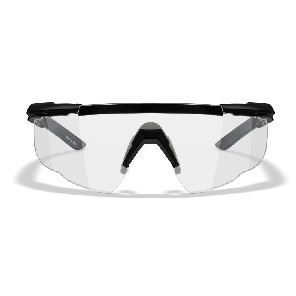 Gafas de tiro SABER ADVANCED con marco negro y lentes transparentes