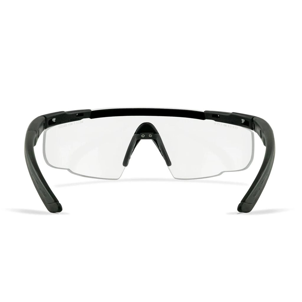 Gafas de tiro SABER ADVANCED con marco negro y lentes transparentes