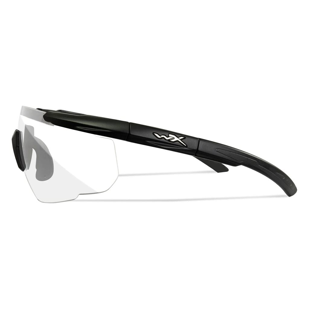 Gafas de tiro SABER ADVANCED con marco negro y lentes transparentes