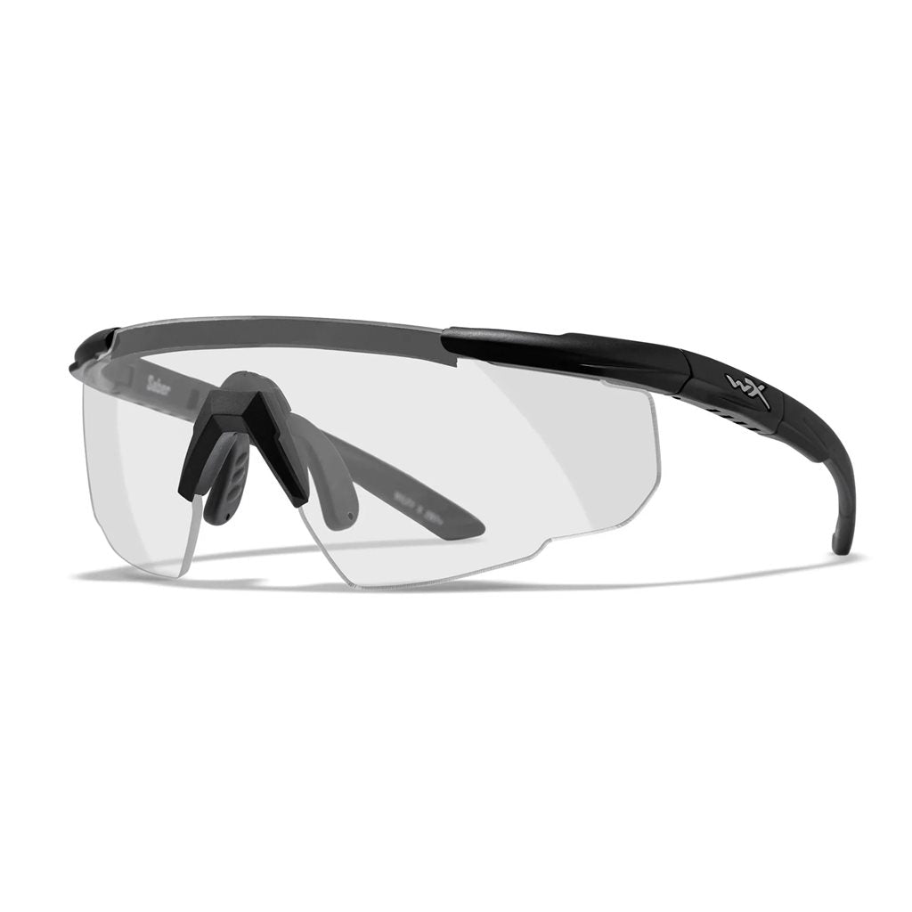 Gafas de tiro SABER ADVANCED con marco negro y lentes transparentes