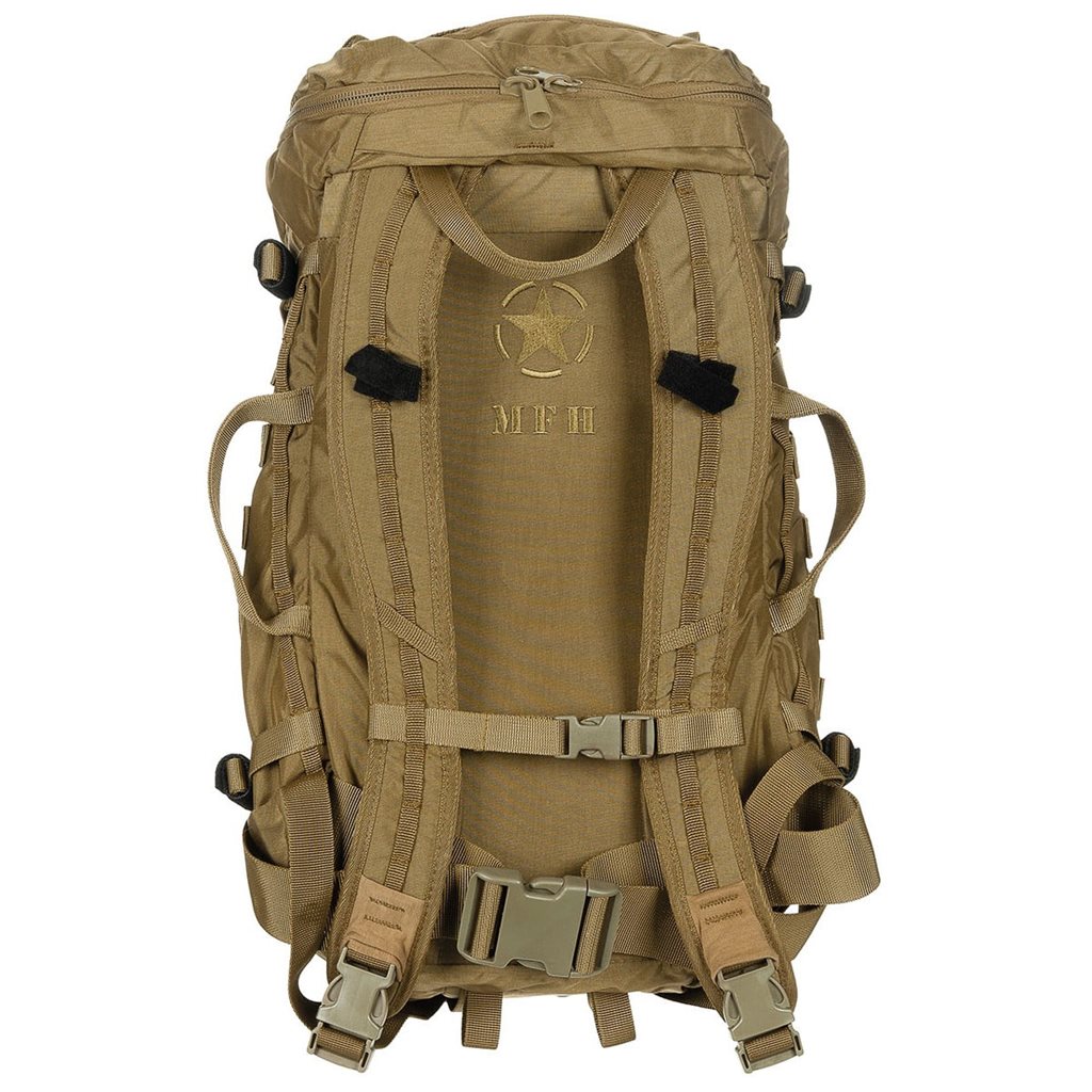 Mochila Mission 30L Cordura verde con apertura tipo concha y respaldo reforzado