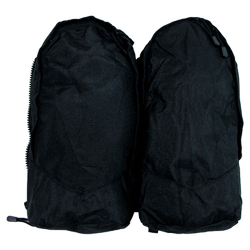 Mochila ALPIN 110 L negra con dos bolsillos laterales desmontables, tirantes acolchados y bastidor de aluminio