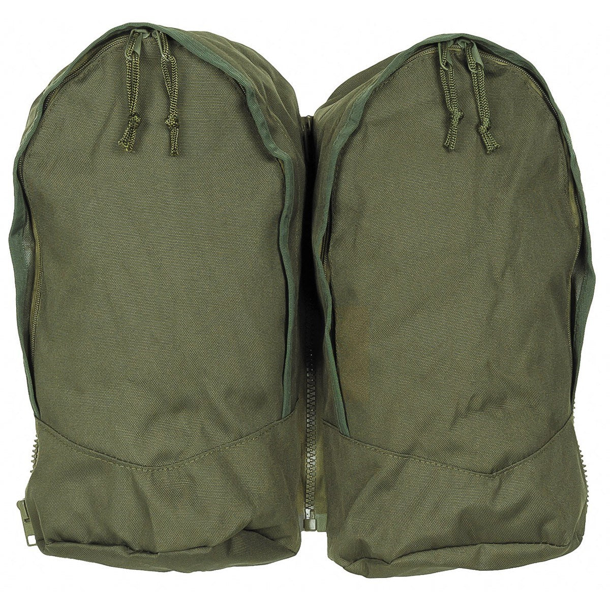Mochila ALPIN 110L verde con bolsillos laterales desmontables y cinturón lumbar