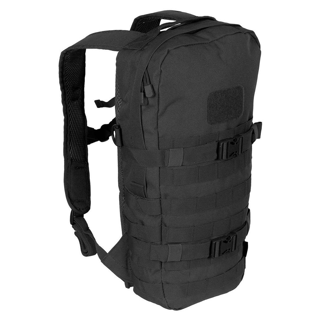Mochila DAYPACK verde EDC con puntos de fijación modular, correas de compresión y bolsillo para hidratación