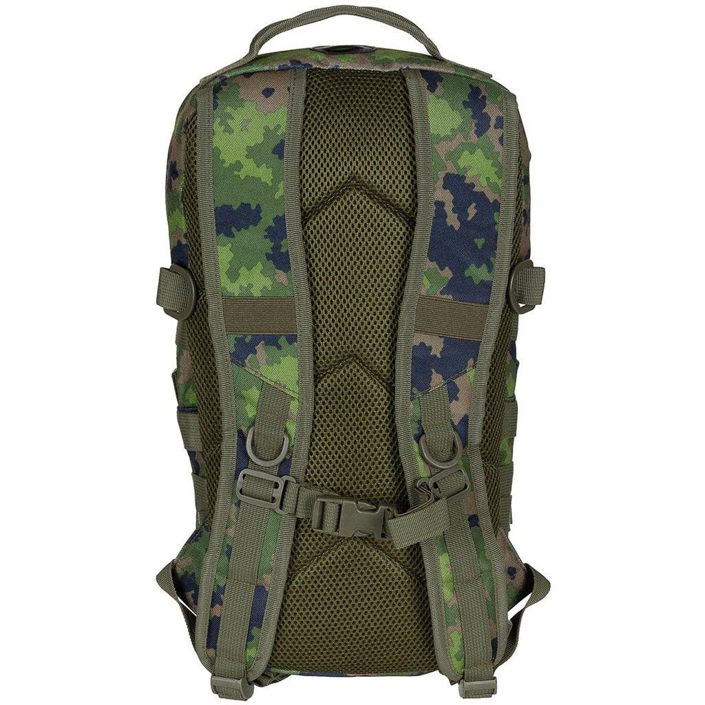 Mochila DAYPACK finlandesa MFH, vista frontal con sistema molle y compartimento principal