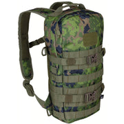 Mochila DAYPACK finlandesa MFH, vista frontal con sistema molle y compartimento principal
