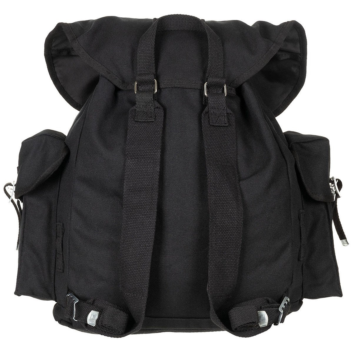 Mochila BW 30 L negra de algodón 100% con correas ajustables, 3 bolsillos grandes y 2 compartimentos interiores