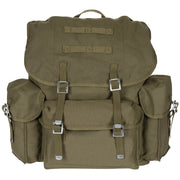 Mochila BW 30L verde de algodón 100% con correas ajustables, correa de hombro y tres bolsillos grandes