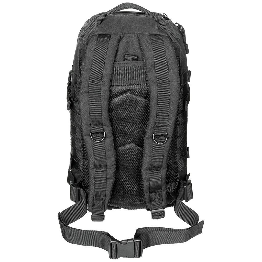 Mochila ASSAULT I 30 l negra, resistente al agua, cremallera doble, hombreras acolchadas