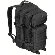 Mochila ASSAULT I 30 l negra, resistente al agua, cremallera doble, hombreras acolchadas