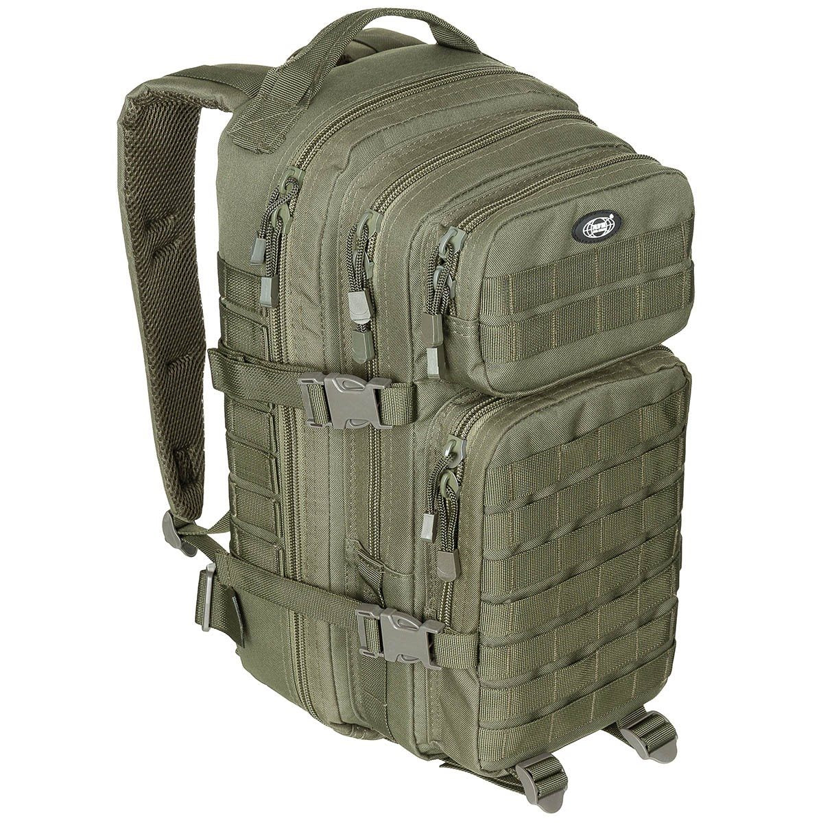 Mochila ASSAULT I 30 l negra, resistente al agua, cremallera doble, hombreras acolchadas