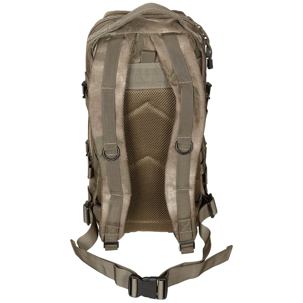 Mochila ASSAULT I 30 l negra, resistente al agua, cremallera doble, hombreras acolchadas