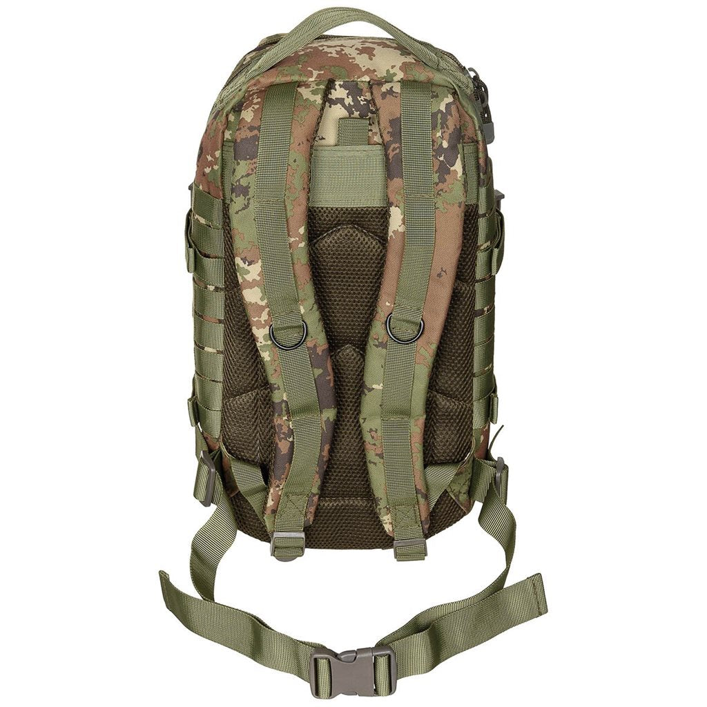 Mochila ASSAULT I 30 l negra, resistente al agua, cremallera doble, hombreras acolchadas