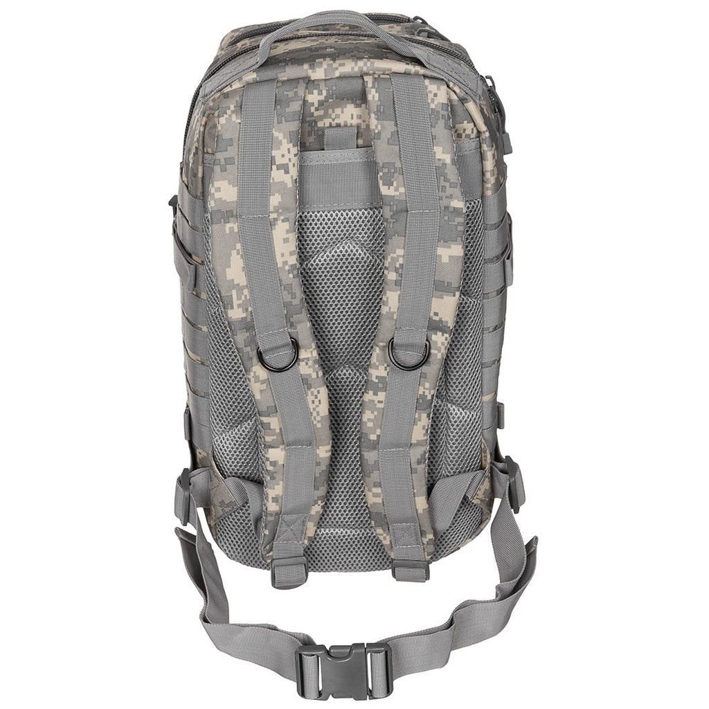 Mochila ASSAULT I 30 l negra, resistente al agua, cremallera doble, hombreras acolchadas