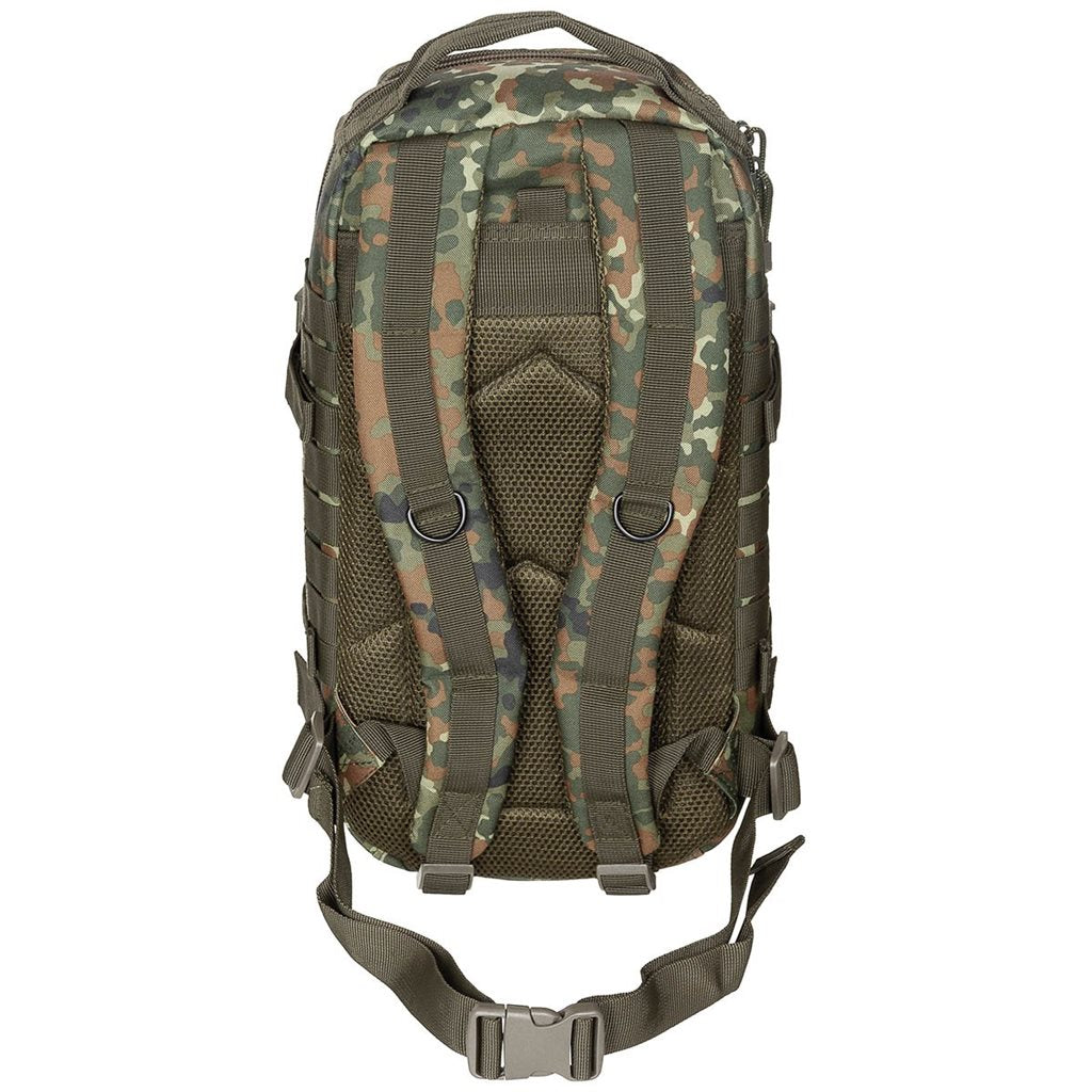 Mochila ASSAULT I 30 l negra, resistente al agua, cremallera doble, hombreras acolchadas