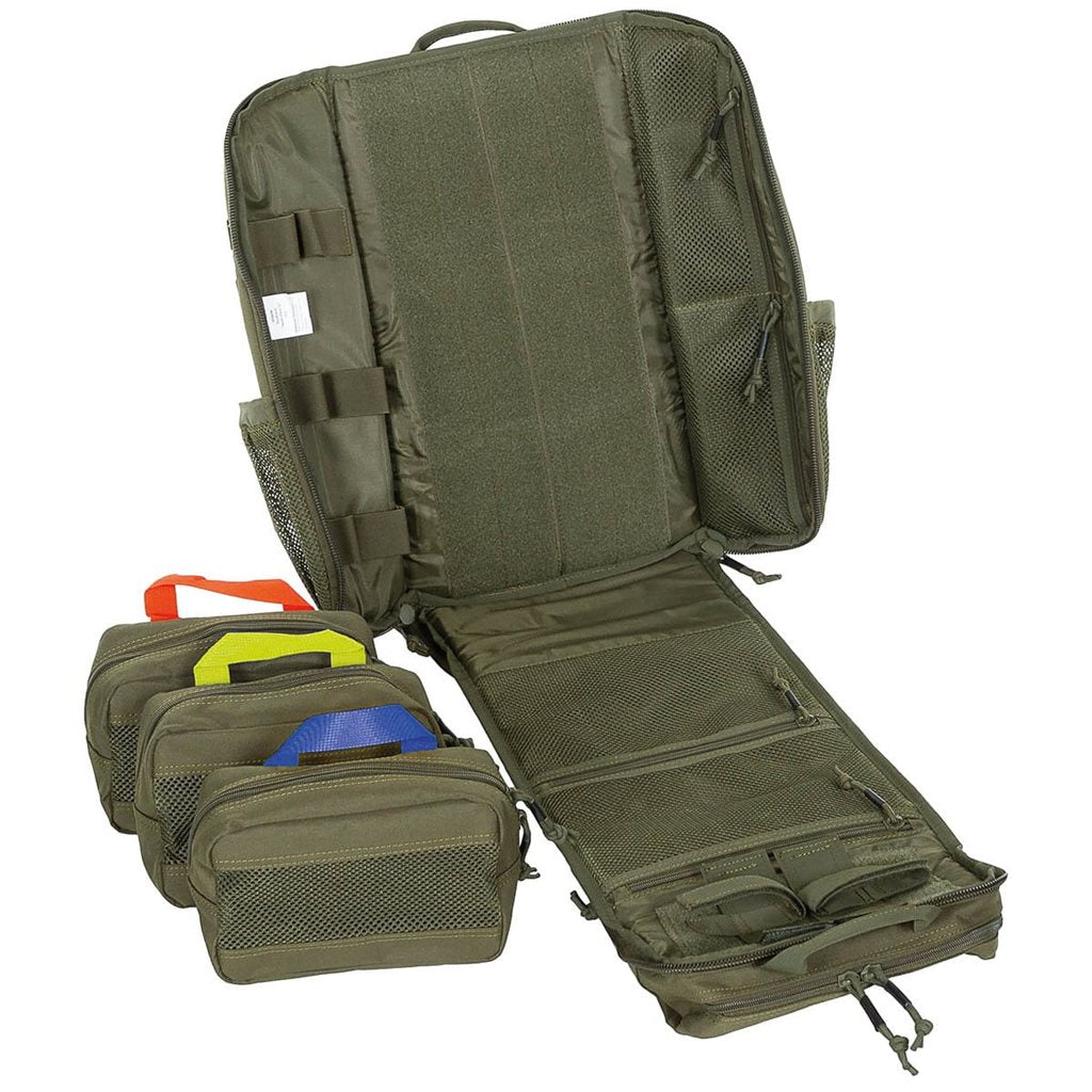 Mochila Medic Pack 30 negra con apertura total, aprox. 30 litros, para material sanitario
