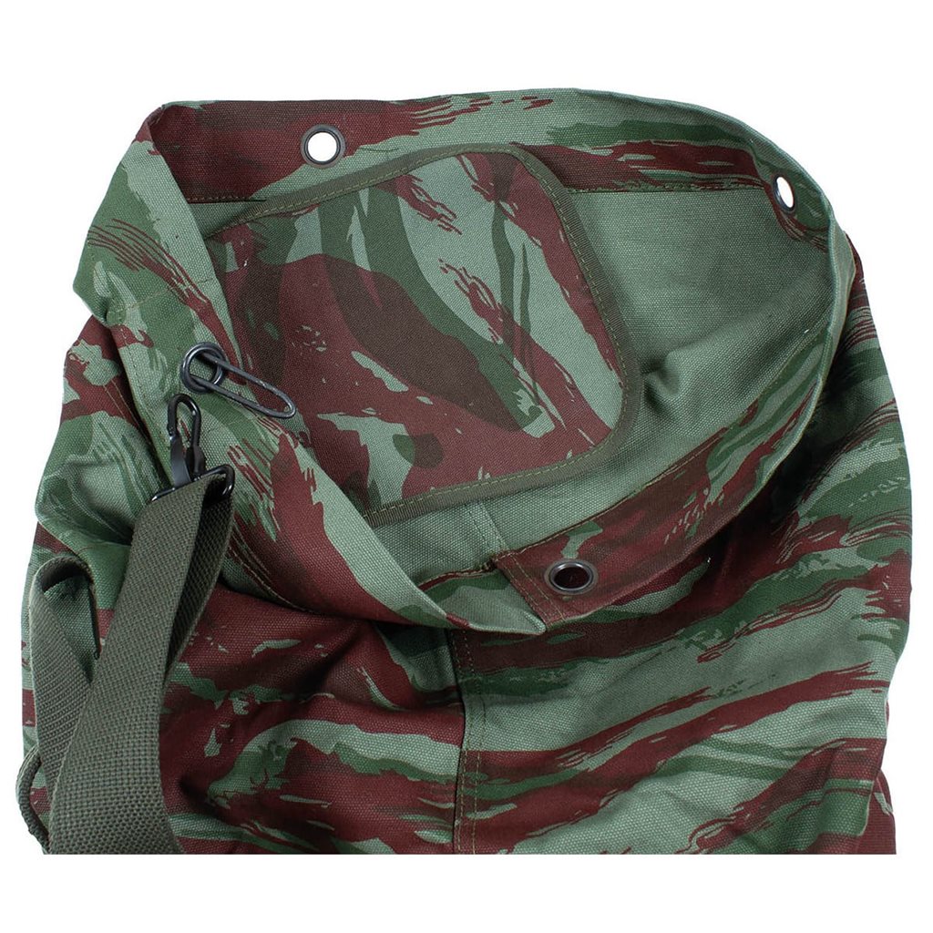 Bolsa naval francesa camuflaje leopardo usada con correa, aprox. 80 x 28 cm