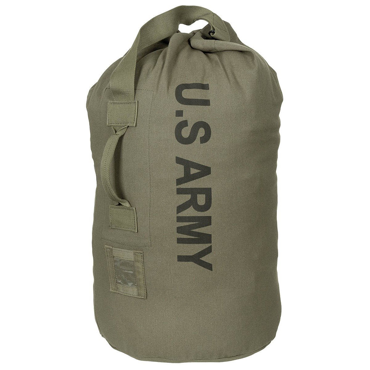 Saco marinero US ARMY verde 80 x 65 cm, 100% algodón, cierre con mosquetón