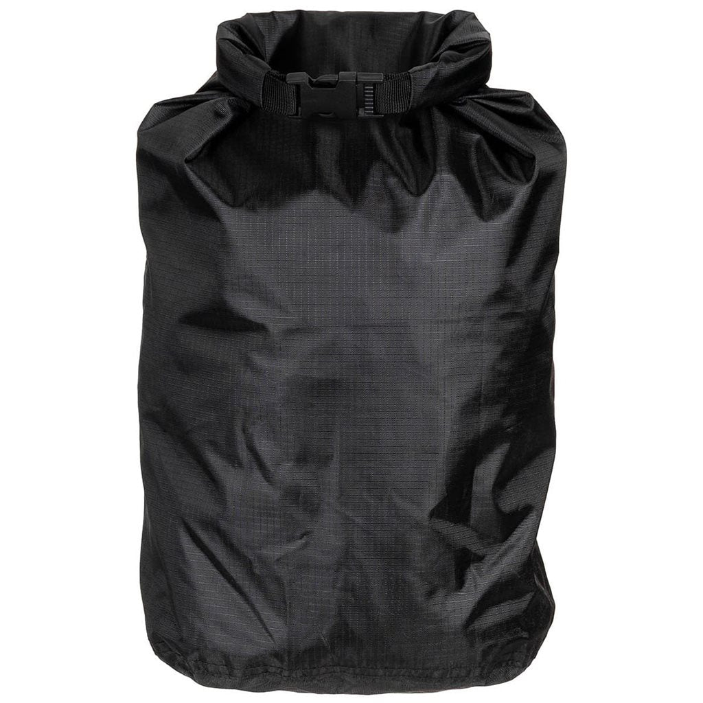 Bolsa impermeable ripstop negra 10 L, ligera y resistente para transporte y actividades al aire libre