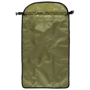 Bolsa impermeable rip-stop verde 66 x 42 cm en poliéster con cierre enrollable