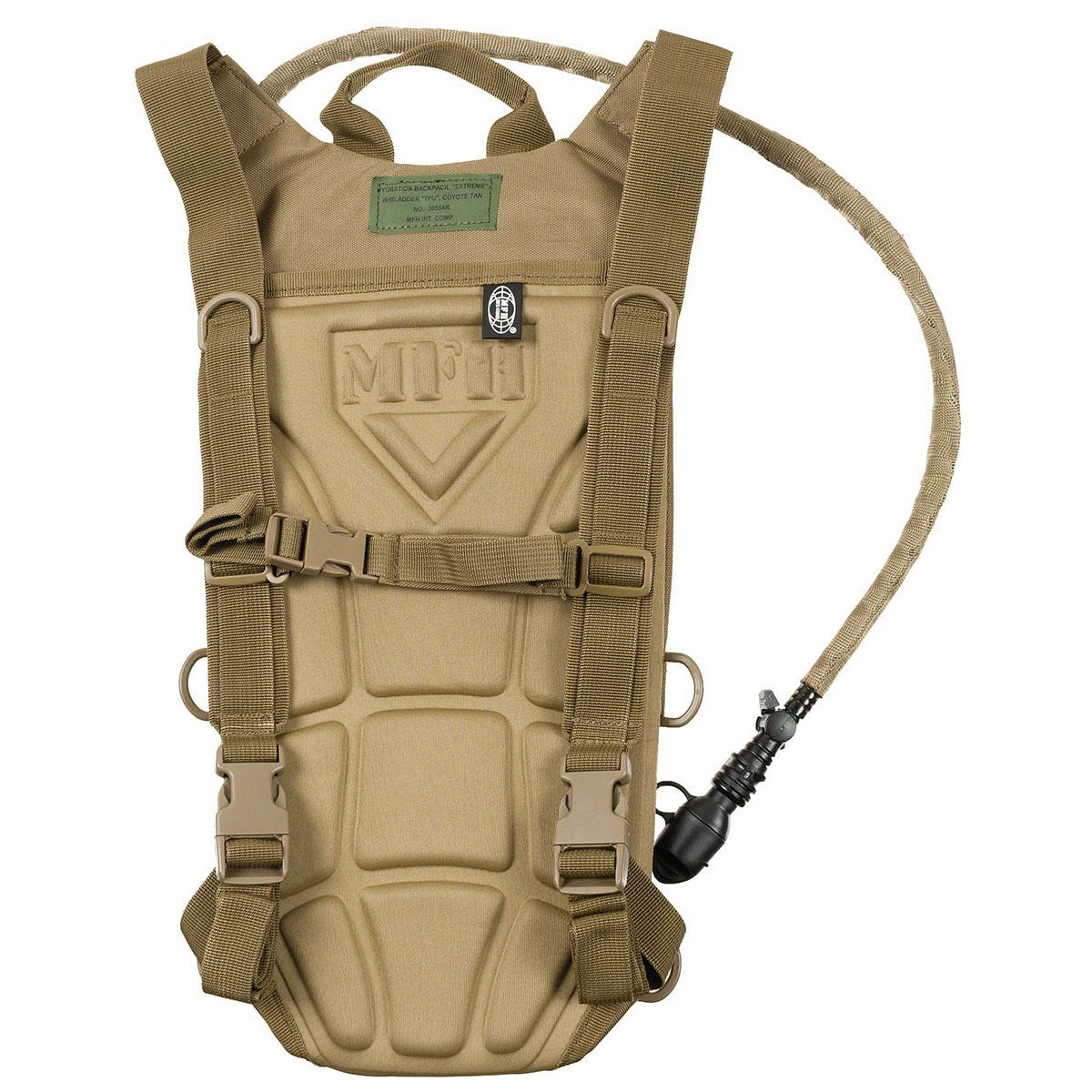 Mochila de hidratación EXTREME negra 2,5 l con manguera y boquilla, acolchado y correas ajustables