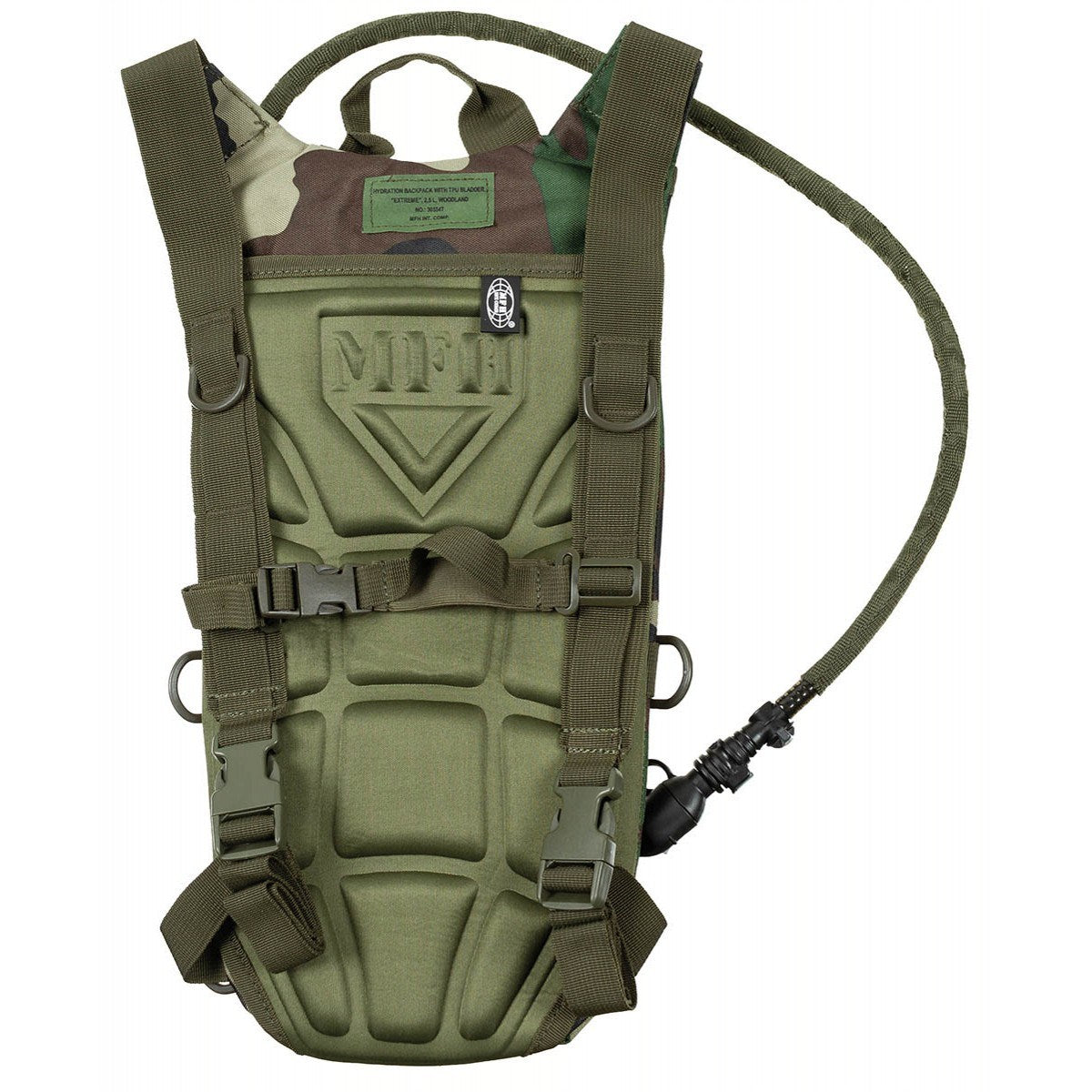 Mochila de hidratación EXTREME negra 2,5 l con manguera y boquilla, acolchado y correas ajustables