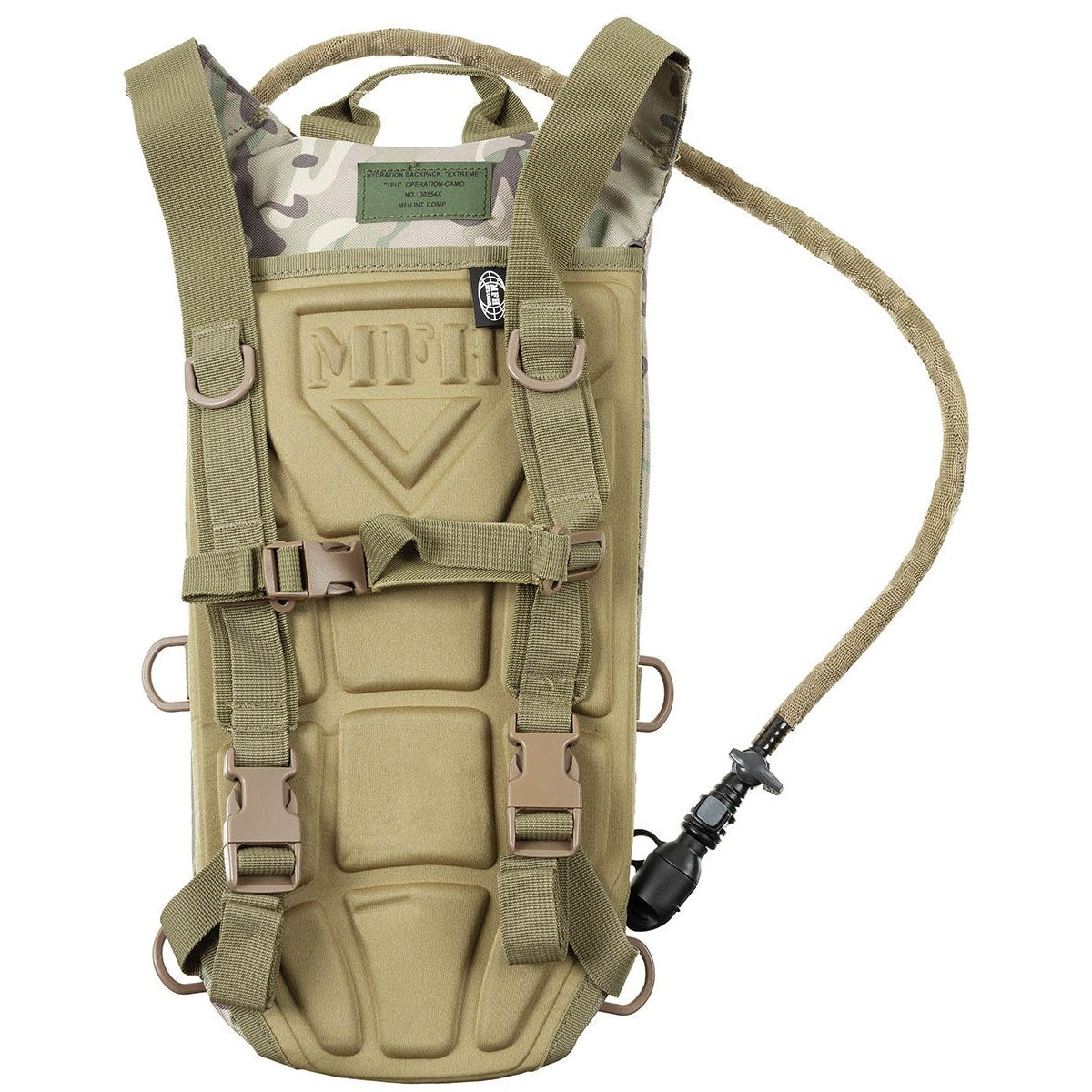 Mochila de hidratación EXTREME negra 2,5 l con manguera y boquilla, acolchado y correas ajustables