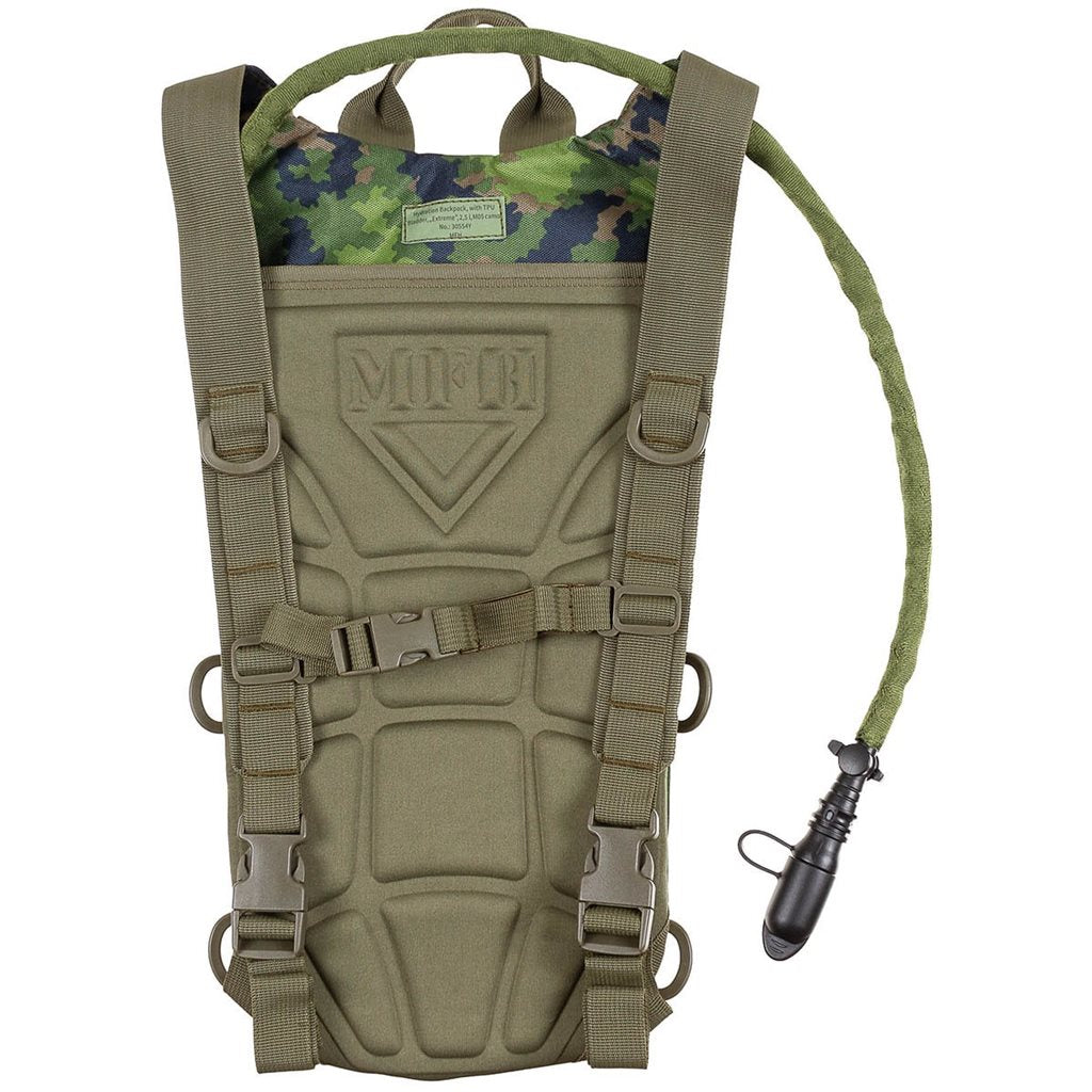 Mochila de hidratación EXTREME negra 2,5 l con manguera y boquilla, acolchado y correas ajustables