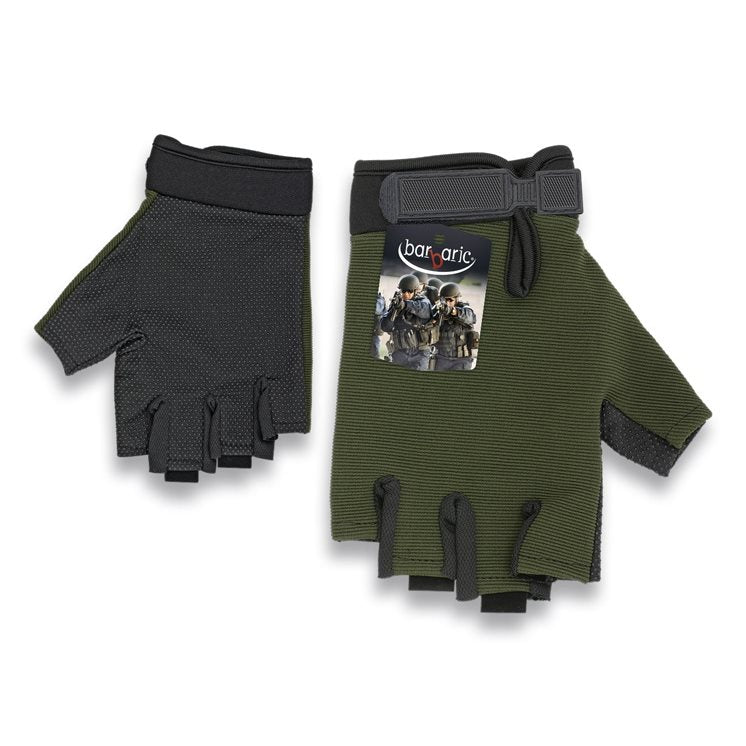 Guantes sin dedos Barbaric negros de ALBAINOX con palma antideslizante y ajuste de muñeca