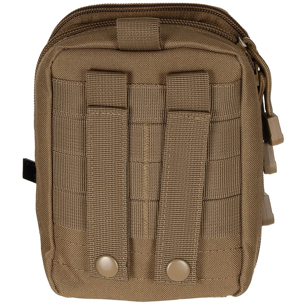 Funda EDC Everyday Carry MOLLE negra vista frontal con tiras de fijación MOLLE