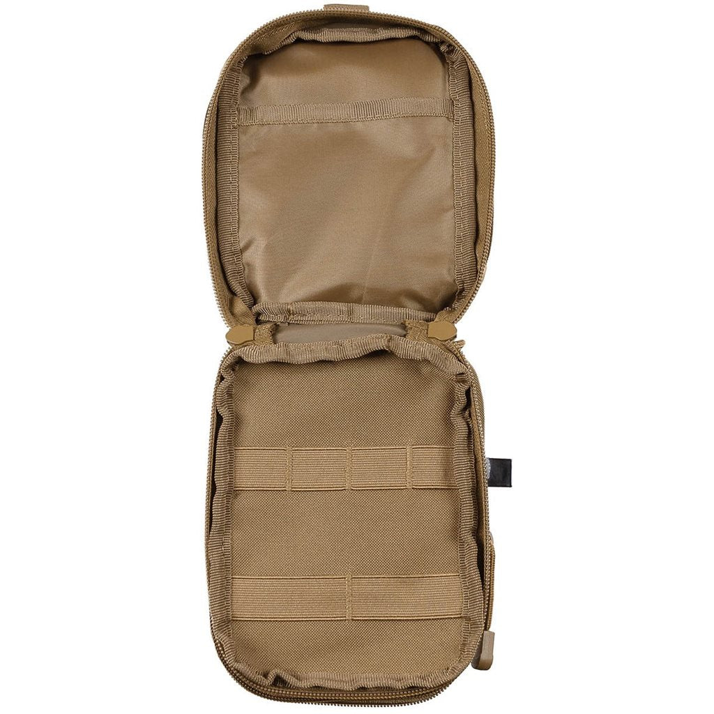 Funda EDC Everyday Carry MOLLE negra vista frontal con tiras de fijación MOLLE