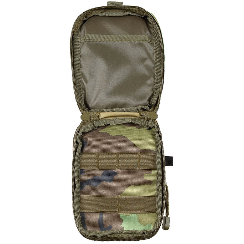Funda EDC Everyday Carry MOLLE negra vista frontal con tiras de fijación MOLLE