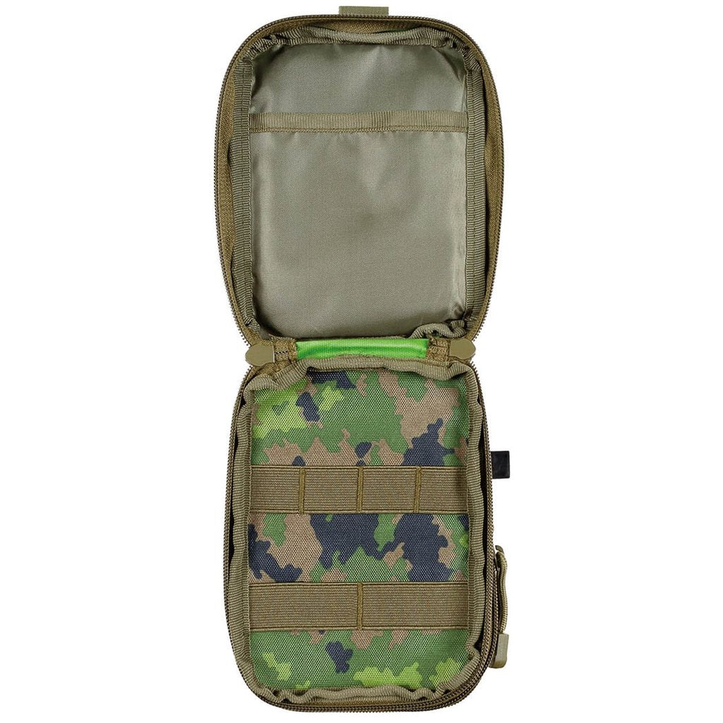 Funda EDC Everyday Carry MOLLE negra vista frontal con tiras de fijación MOLLE