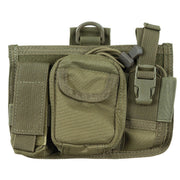 Funda de cinturón MOLLE negra para móvil, documentos y cuchillo
