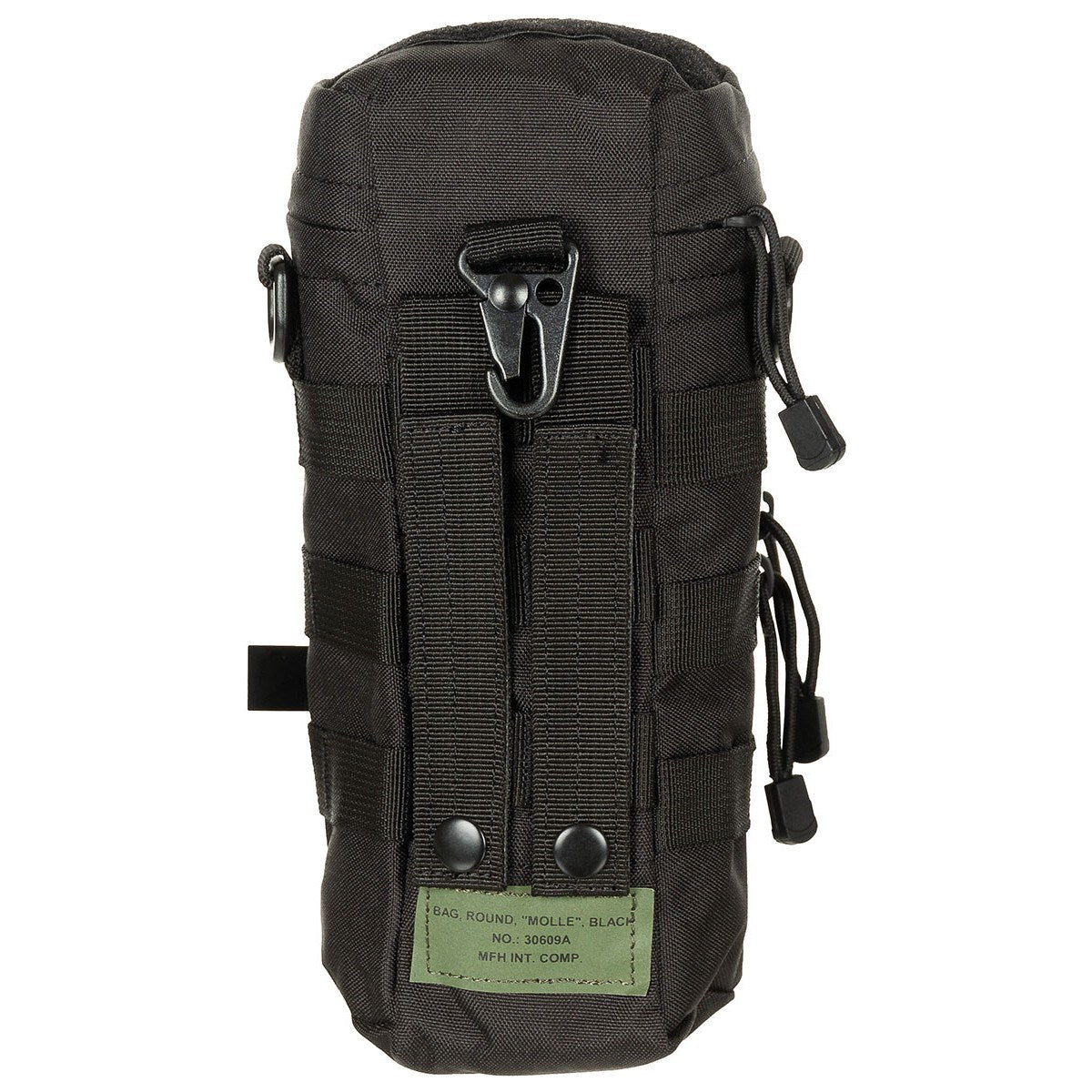 Bolsa grande MOLLE 11 x 25 cm negra, funda universal para sistema MOLLE