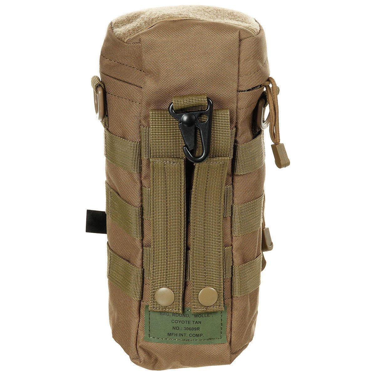 Bolsa grande MOLLE 11 x 25 cm negra, funda universal para sistema MOLLE