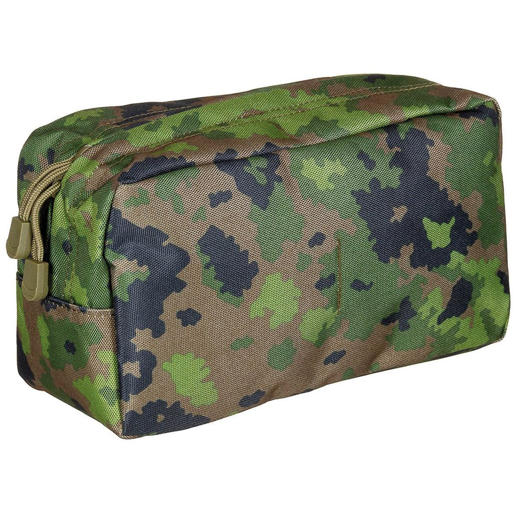 Funda multiusos MOLLE grande negra MAX-FUCHS vista frontal con correas MOLLE y cremallera