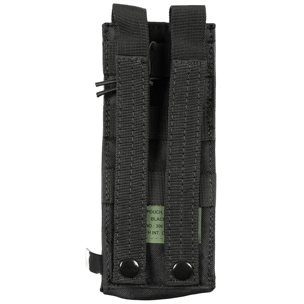 Funda para radio MOLLE verde 9 x 5 x 20 cm, cierre con hebilla de plástico, 100% poliéster