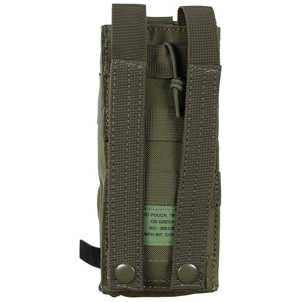 Funda para radio MOLLE negra, cierre con hebilla de plástico, 9 x 5 x 20 cm