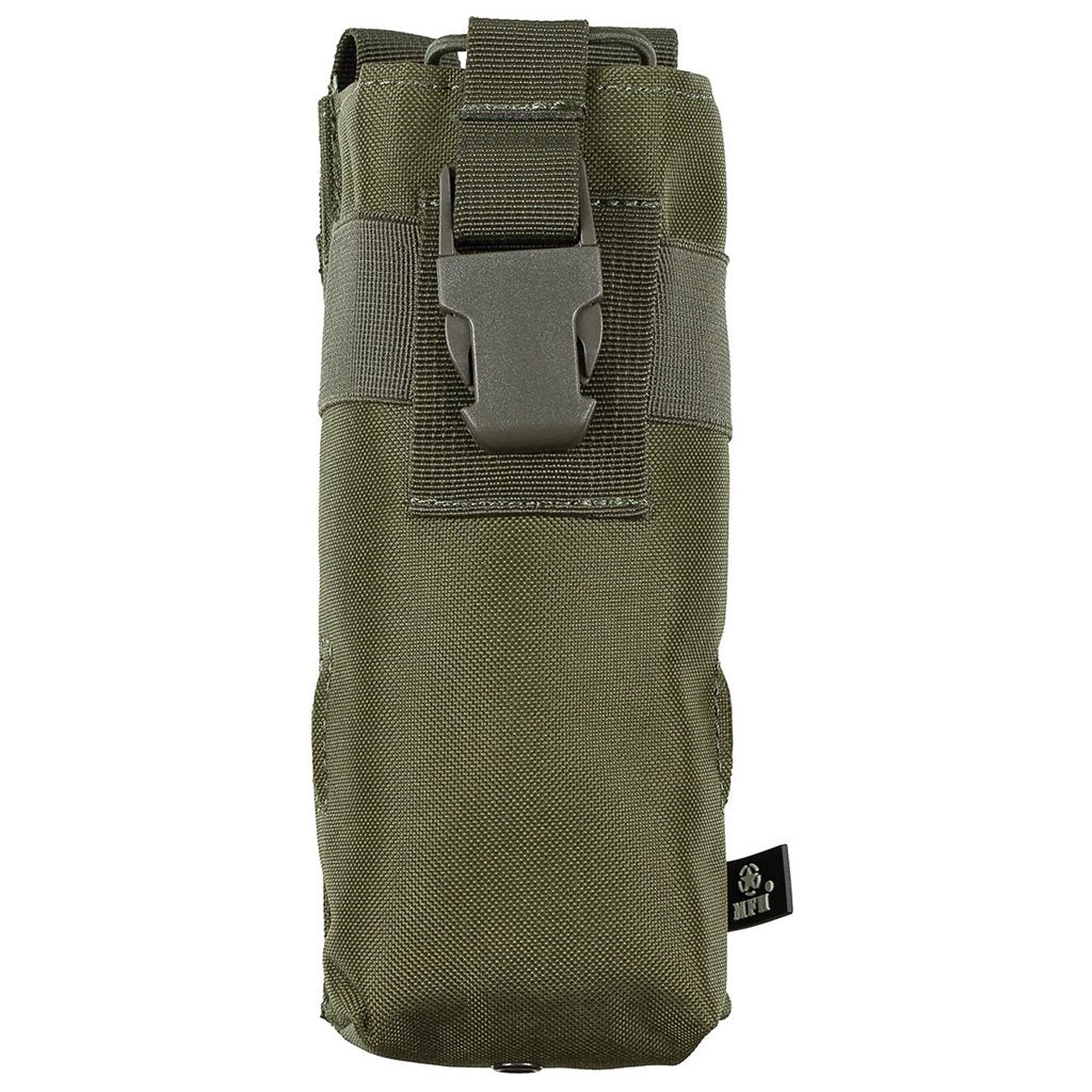 Funda para radio MOLLE negra, cierre con hebilla de plástico, 9 x 5 x 20 cm