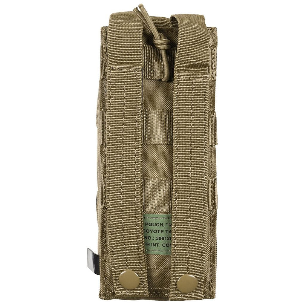 Funda para radio MOLLE negra, cierre con hebilla de plástico, 9 x 5 x 20 cm