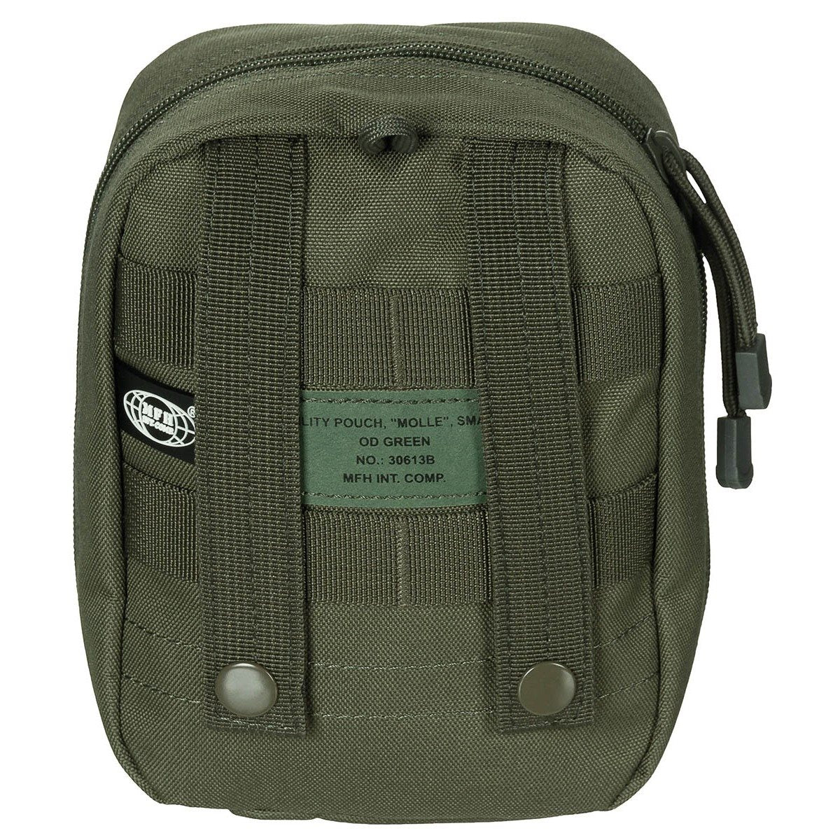 Funda MOLLE multiusos pequeña 13x7x19 cm negra con correas MOLLE y cierre de cremallera
