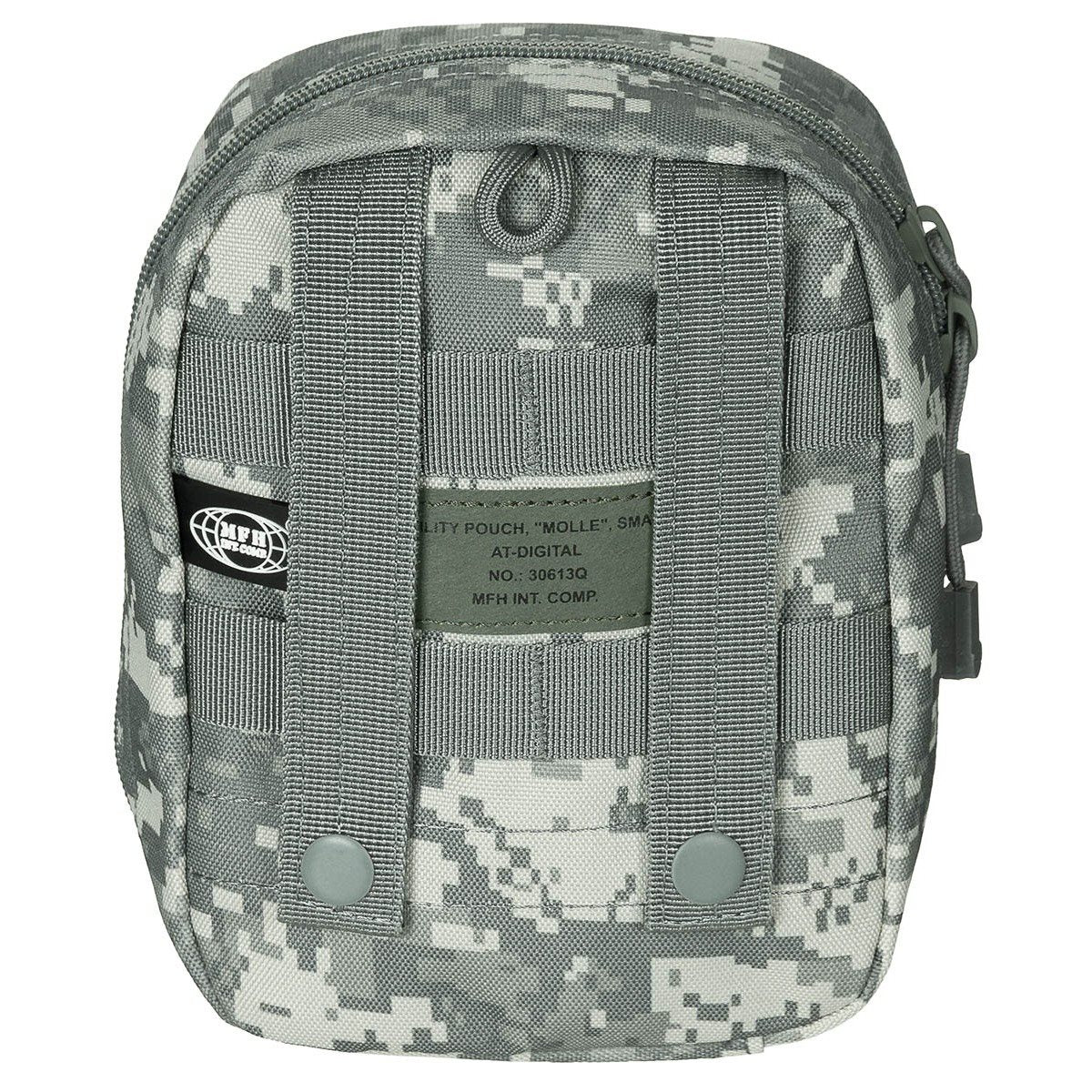 Funda MOLLE multiusos pequeña 13x7x19 cm negra con correas MOLLE y cierre de cremallera