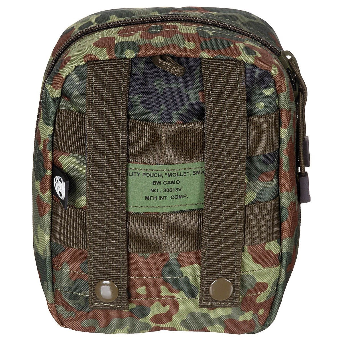 Funda MOLLE multiusos pequeña 13x7x19 cm negra con correas MOLLE y cierre de cremallera