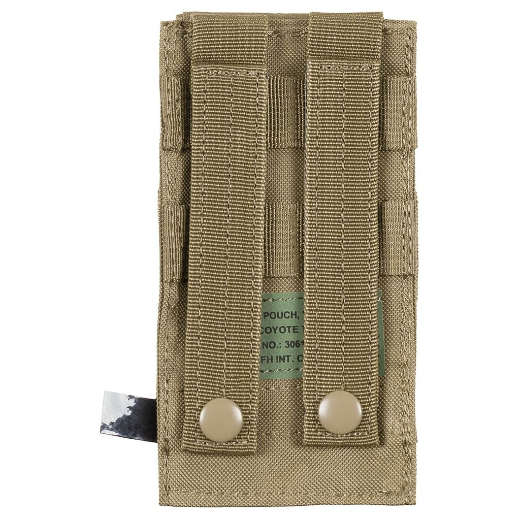 Funda MOLLE para cargador M4/M16 negra, vista frontal con cierre de velcro