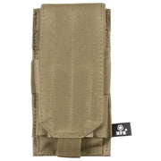 Funda MOLLE para cargador M4/M16 negra, vista frontal con cierre de velcro
