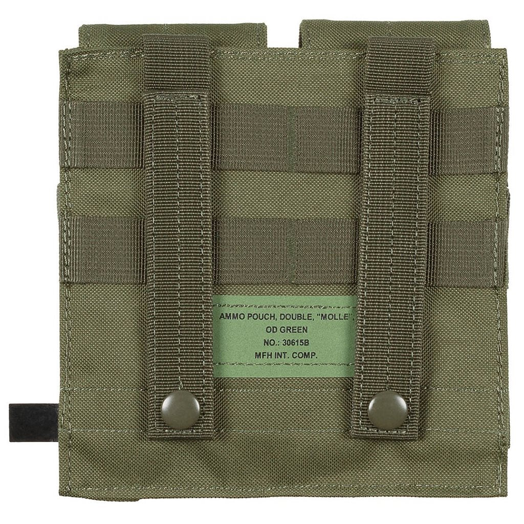 Portacargadores MOLLE doble para cargadores M4/M16 Flecktarn, nylon 100% y cierre de velcro