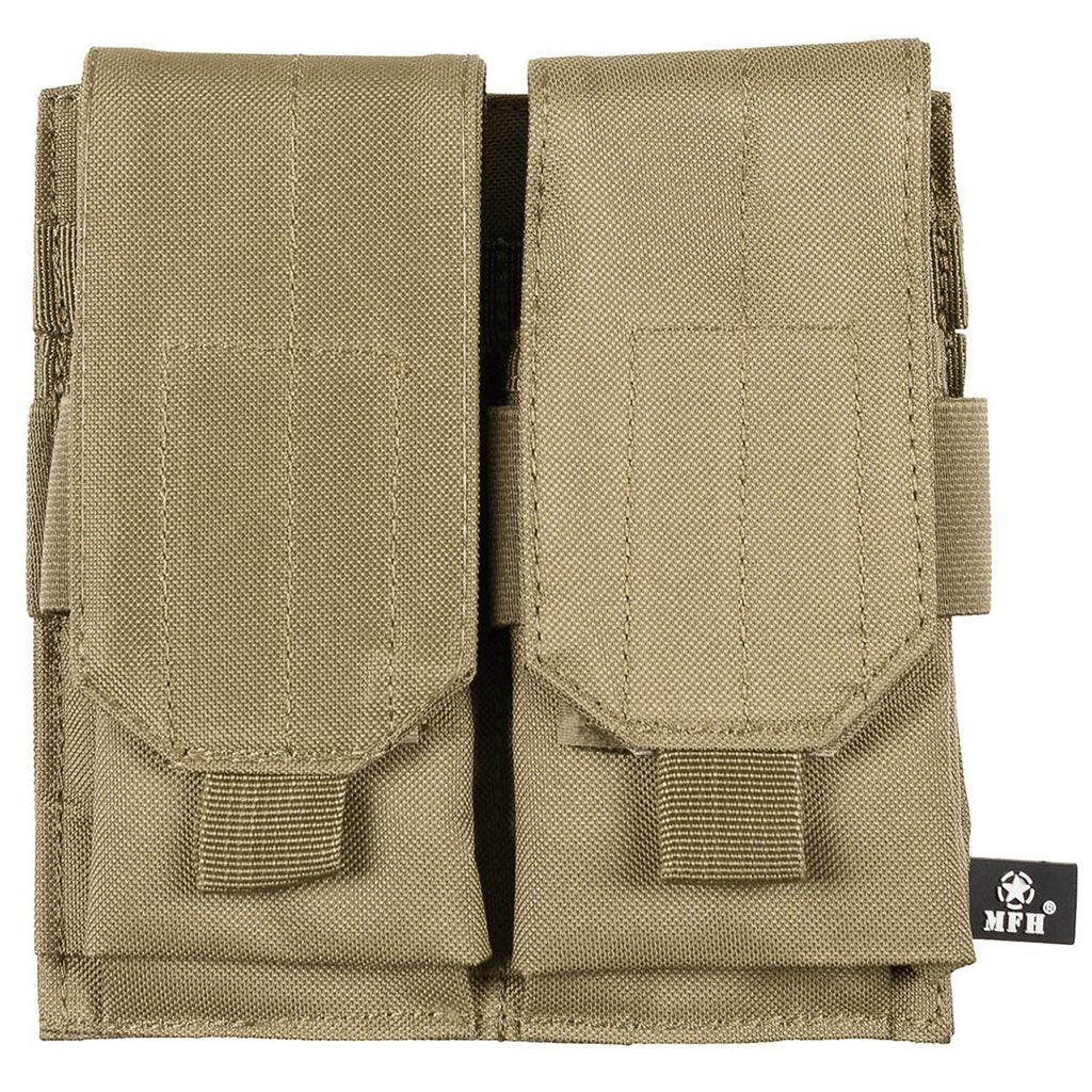 Portacargadores MOLLE doble para cargadores M4/M16 Flecktarn, nylon 100% y cierre de velcro